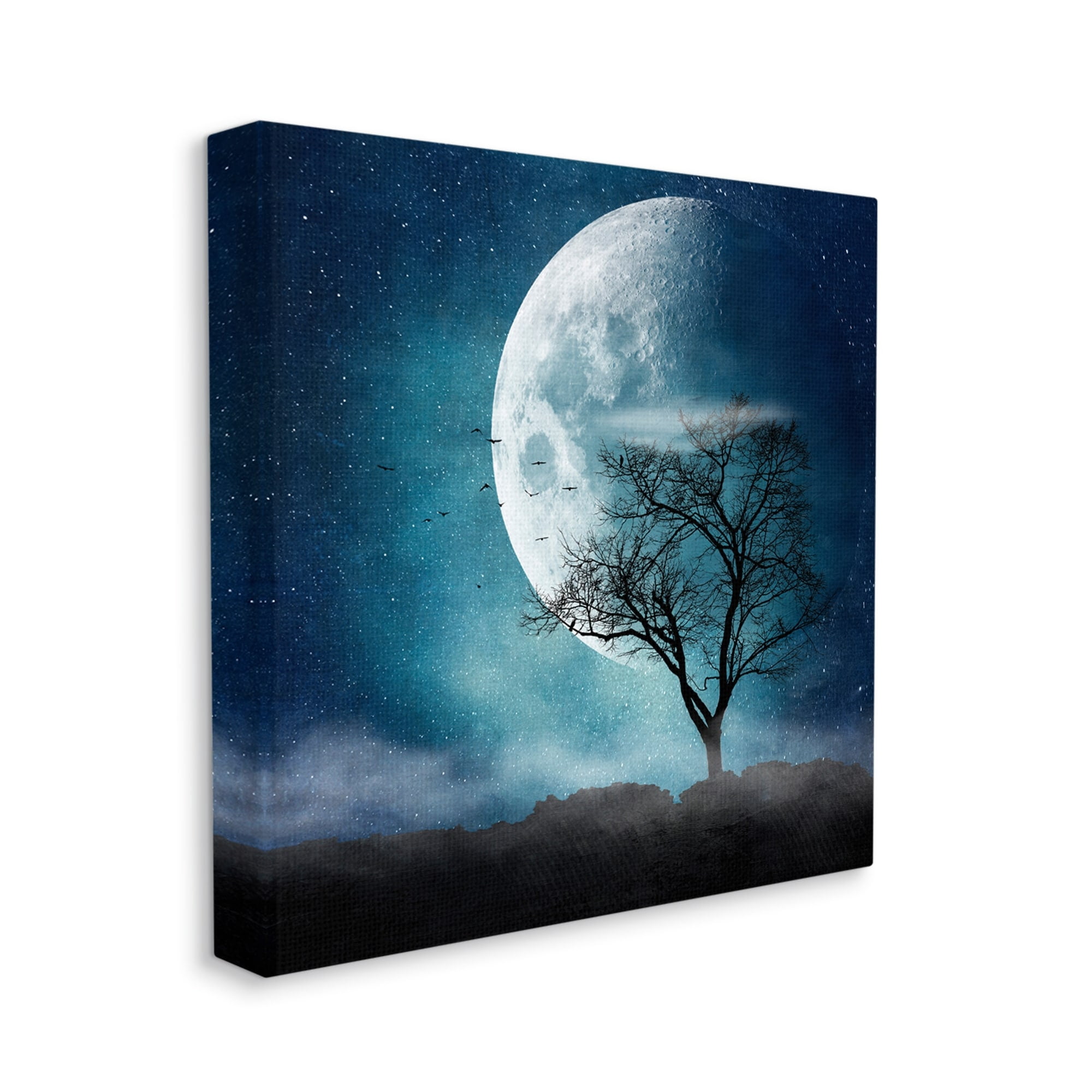 Stupell Industries Surreal Full Moon Tree Silhouette Landscape Painting Gallery Wrapped Canvas Print Wall Art