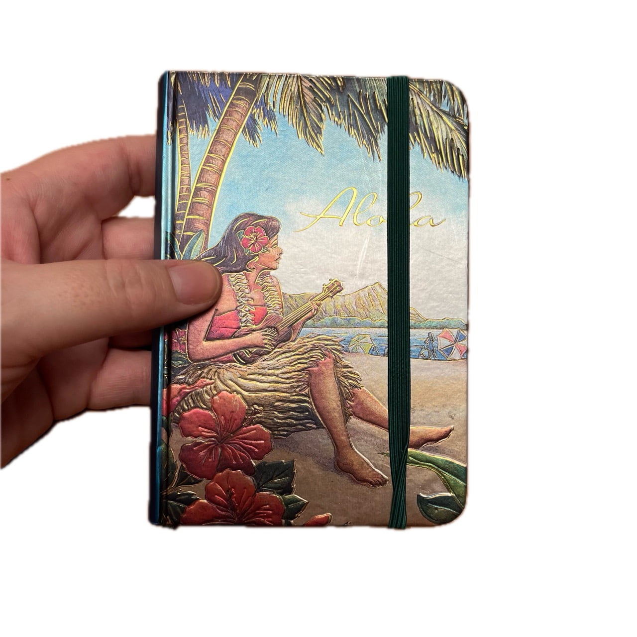 Island Heritage Foil Notebook with Elastic Band, Vintage Hawaii Small