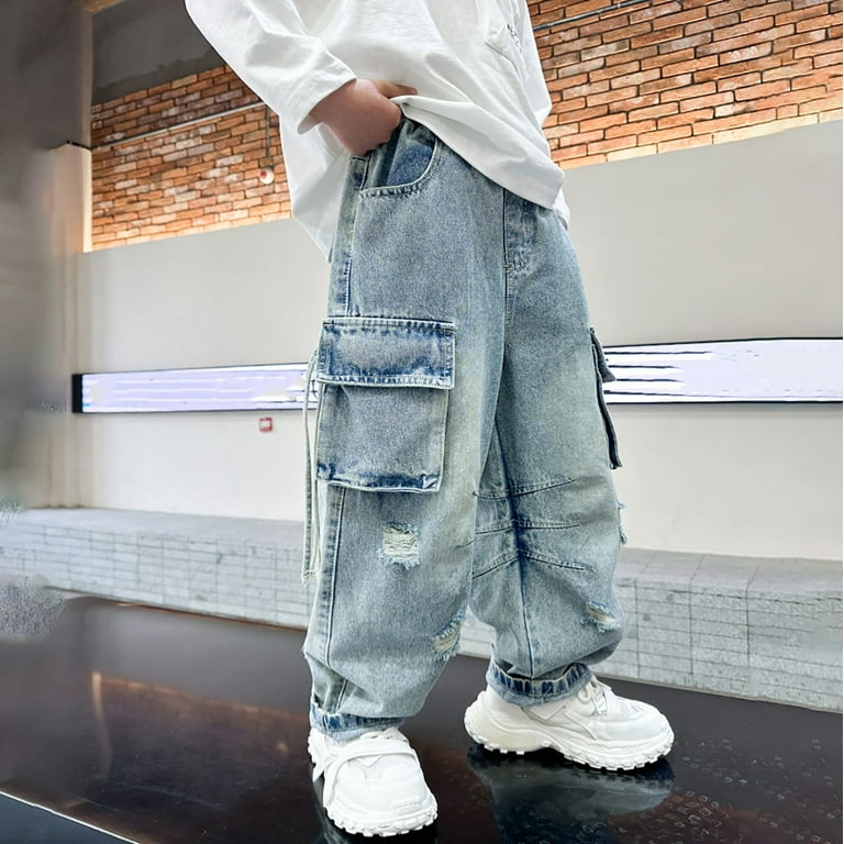 Baggy Jeans Jeans Style Skateur Shoper Boys Baggy Jeans Loose Fit
