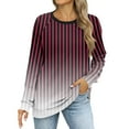 thumbnail image 7 of Topvent Women's Sweatshirts Prints Trendy Crewneck Long Sleeve Shirts Color Block Pullover Tops Comfy, 7 of 7