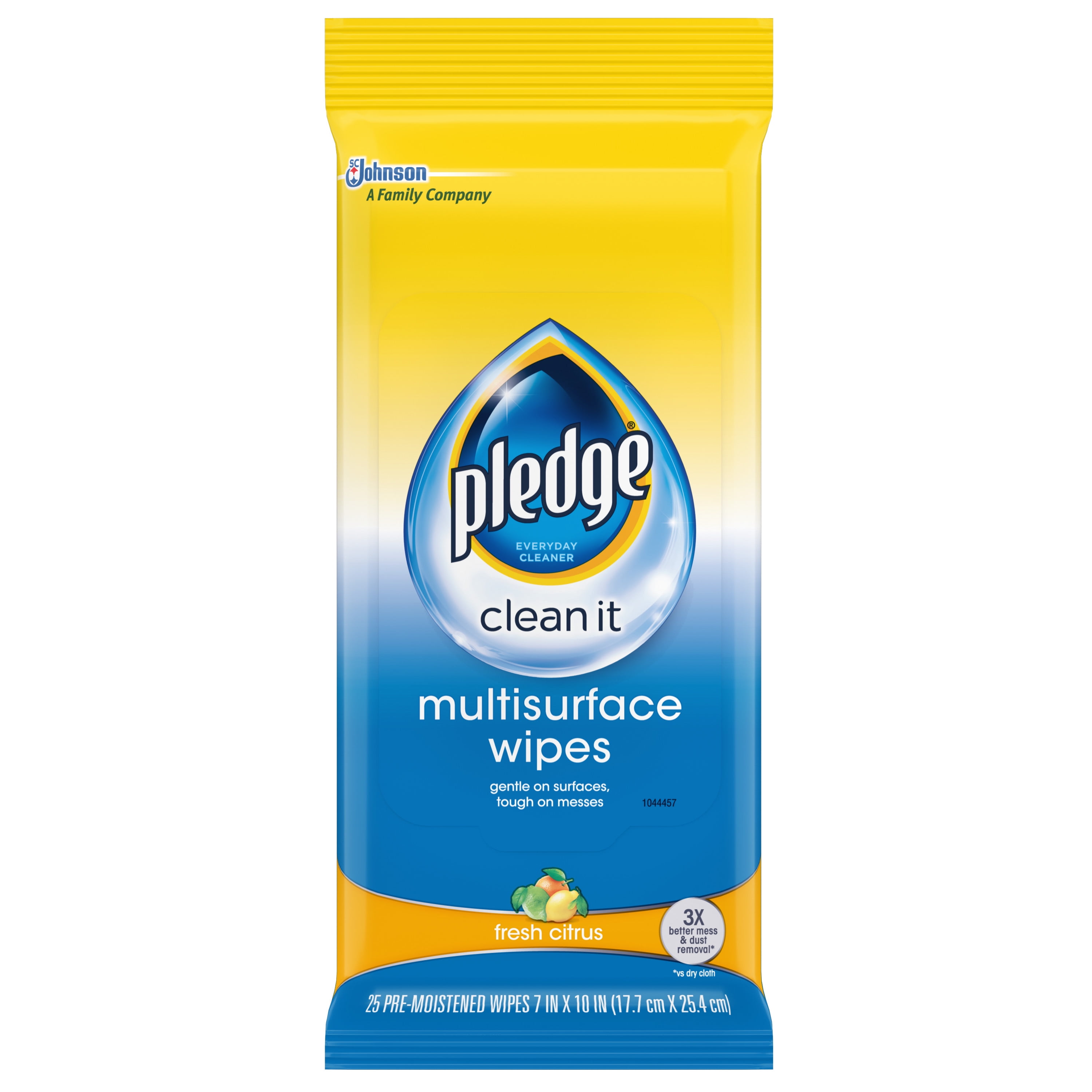 Pledge Multisurface Wipes, Fresh Citrus, 25 Ct