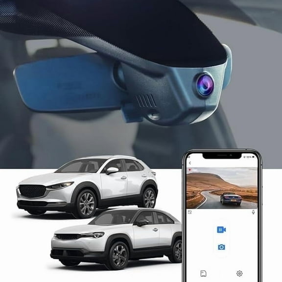 Fitcamx 4K Dash Cam for 2020-2023 Mazda CX-30 & MX-30 EV 2022-2023 Select Premium Plus Turbo Carbon Edition (Has Sunroof), Parking Mode, 64GB Card