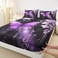 thumbnail image 3 of Castle Fairy Flying Butterfly Girl Boy Twin Sheet Sets 3pcs,Chic Purple Flowers Twin Fitted Sheet Microfiber,Dreamy Princess Breathable Flat Sheet,Lightweight Room Decor, 3 of 7
