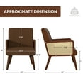 thumbnail image 4 of Hawsaiy Accent Chair with Rattan Arms, Living Room Chairs with Wood Legs, Modern Armchair for Bedroom, Lounge Chair Indoor for Reading Room Kitchen and Dining Room,Brown, 4 of 8