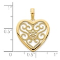 thumbnail image 2 of 14k Solid Yellow Gold Fancy Love Heart Pendant Necklace 17.96mm Wide 0.67mm Thick Pendant for Women, 2 of 2