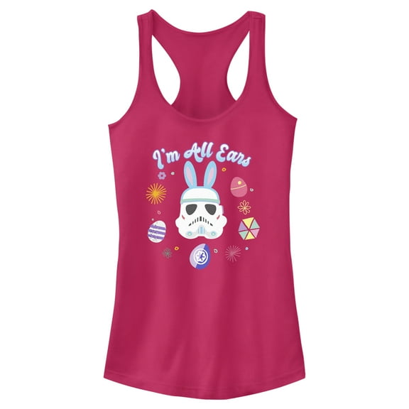 Junior's Star Wars: A New Hope I'm All Ears  Racerback Tank Top Dark Pink X Large