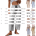 thumbnail image 2 of Delayuji Women's Linen Pants Striped Cropped Pants Casual High Waist Loose Fit Summer Beach Pants With Pockets Beach Vacation Clothing, 2 of 5