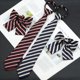 thumbnail image 2 of Corbata masculina con cuello de flores para estudiantes femeninas, a juego con uniforme universitario, estilo a rayas, a cuadros, con cremallera y lazo sin nudos, 2 of 5