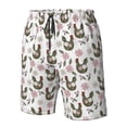 thumbnail image 6 of Uemuo Flowe Rooster Pattern Men's Swim Trunks Hawaiian Beach Bathing Suit Swimsuits Beach Quick-Dry Shorts with Pockets-Small, 6 of 9