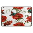 thumbnail image 2 of Red Flowers and Birds Soft Polyester Area Rug 60''x39'', Non Slip, Memory Foam, Water Absorbent, 2 of 7