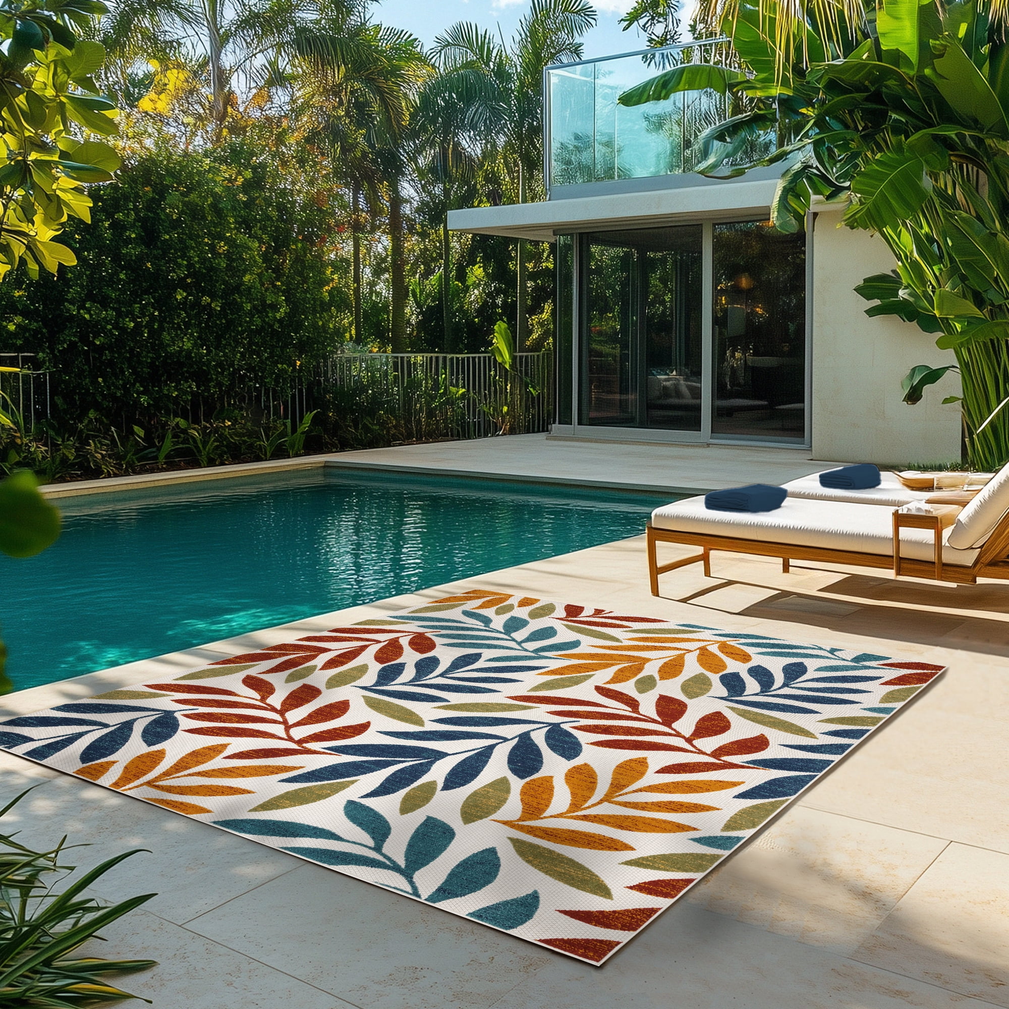 Kalari Maru Indoor/ Outdoor Polypropylene Multi Flat Weave Area Rug, 8x10