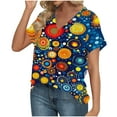 thumbnail image 6 of Summer Tops for Womens V Neck Tee Shirts Dot Point Printed T Shirt Short Sleeve Tops Loose Fitted T-Shirt Pullover Sweater Blouses Comfort Casual Tee Shirts Beach Vacation Clothes, 6 of 6