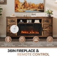 thumbnail image 4 of Sonegra 70" Fireplace TV Stand, Entertainment Center for TVs Up to 80”, TV Console with Storage Cabinets, Media Console for Living Room, Brown TV Stand and Black Fireplace, 4 of 9