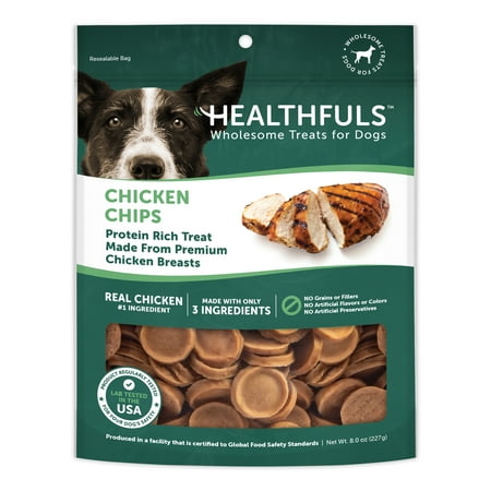 UPC: 0076158088023 | Healthfuls Chicken Chips 8 oz – Healthy Protein Rich Treats for Dogs – Dog Chews