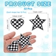 thumbnail image 2 of Uxcell 32 Pcs Parches Bordados de Corazón Estrella a Planchar Aplicaciones Parches para Chaqueta Colección de Denim Ropa Vestidos Sombreros Jeans Accesorio DIY, Negro/Blanco, 2 of 6