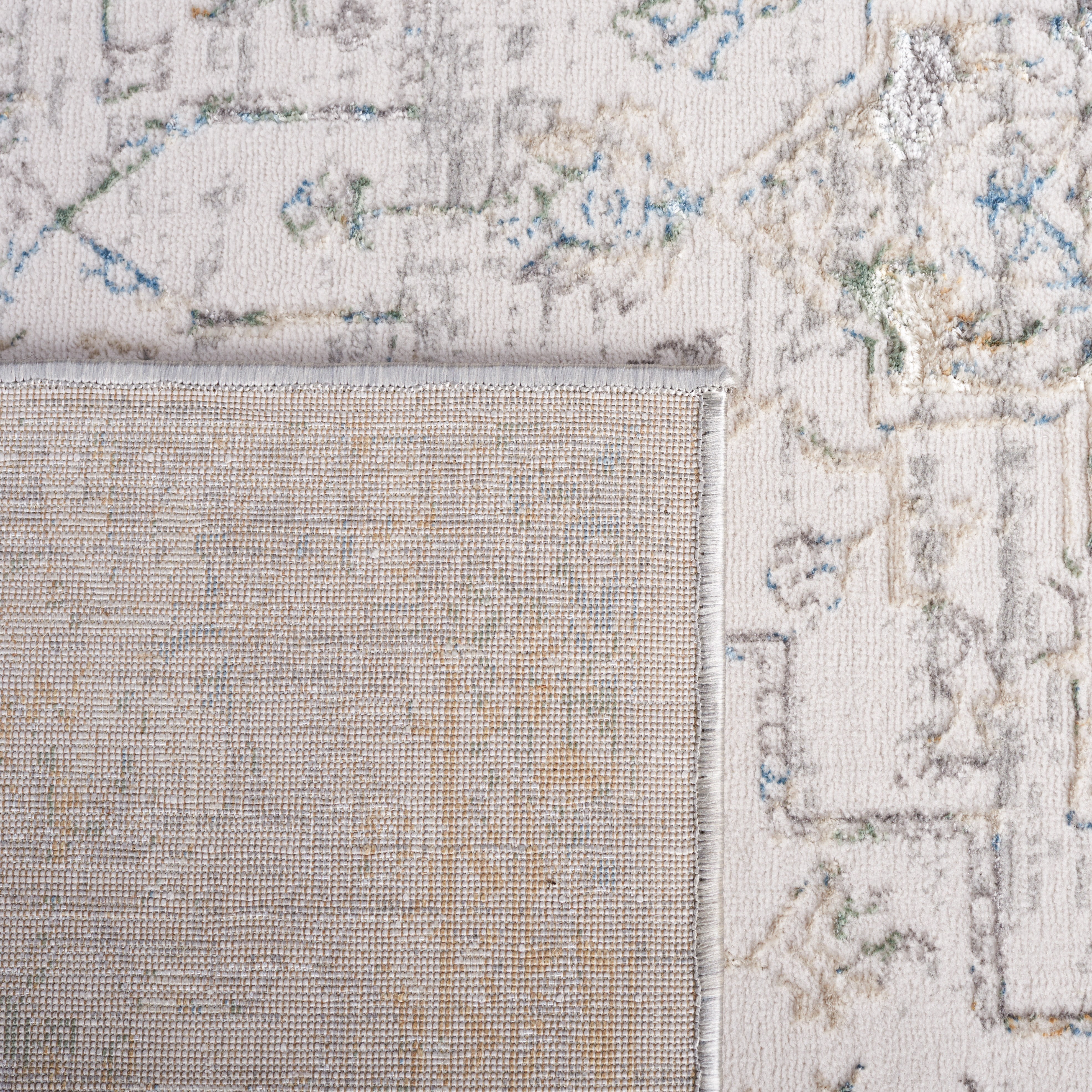 SAFAVIEH Bel Air Ezra Oriental Polyester Area Rug, Ivory/Gray, 8' x 10'