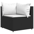thumbnail image 2 of vidaXL 3 Piece Garden Lounge Set with Cushions Black Poly Rattan, 2 of 5