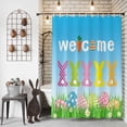 thumbnail image 3 of Easter Shower Curtain Bunny Butt Shower Curtains for Bathroom Decor, Waterproof Polyester Shower Curtain Set with Hooks, Extra Long 72" x 84" Easter Eggs Rabbit Welcome, 3 of 9