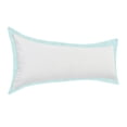 thumbnail image 6 of LR Home Ox Bay Hand-Woven White/Blue Bordered All-Natural Cotton Pillow Cover, 6 of 8