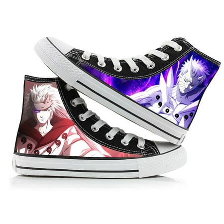 

Anime Naruto High Top Canvas Sneakers Printed Flats Shoes Slip-Ons Lace-up Skateboarding Shoes