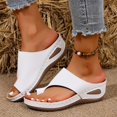thumbnail image 7 of Lenago Women's Open Toe Mules Sandals Cross Strap Wedge Heel Slides Casual Comfortable Slip On Dressy Walking Shoes for Summer Work Party Outdoor White 8.5, 7 of 7