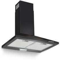 Range Hood 24 inch Wall Mounted Range Hood in Stainless Steel Convertible Stove Vent Hood 3 Speed black