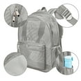 thumbnail image 4 of Hiroekza Transparent Mesh Backpack for Beach, Pool, Picnic, Shopping, Camping - Extra Large, Lightweight, Durable Nylon - 16.9x12.6x5.9in - Ideal for Men, Women, Student Gray, 4 of 8