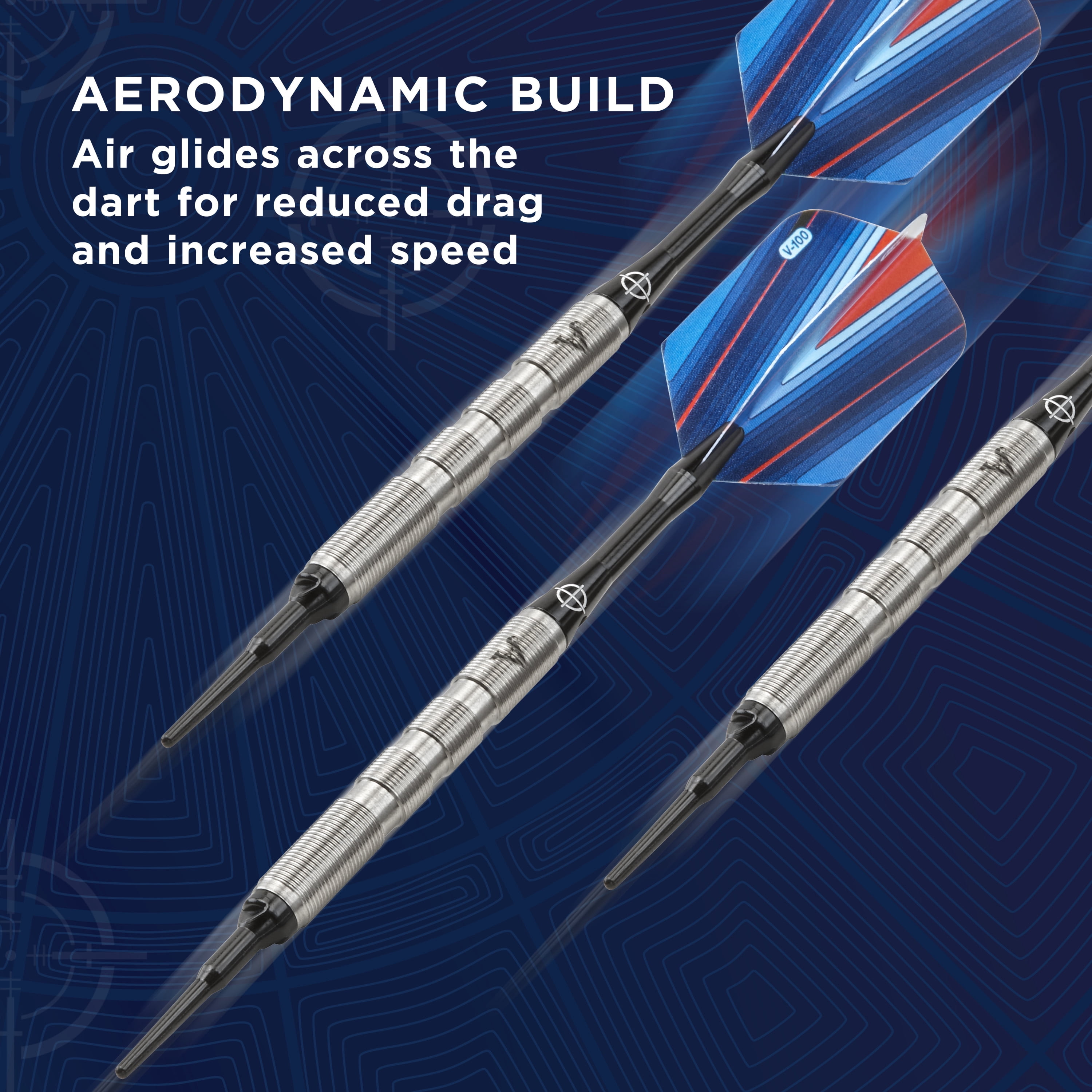 Viper Sidewinder 80% Tungsten Soft Tip Dart Set, Ringed Barrel, 18 Grams