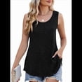 thumbnail image 3 of Camisetas Sin Mangas para Mujer, Túnicas Básicas de Verano, Ropa Suave, Conjuntos Casuales de Moda 2025. Negro M, 3 of 10
