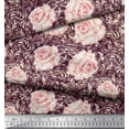 thumbnail image 3 of Soimoi Silk Fabric Check & Roses Floral Print Fabric by Yard 42 Inch Wide, 3 of 3