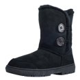 thumbnail image 3 of Botas de nieve para mujer CLPP'LI Twin Button forradas de peluche negras, 3 of 7