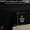 thumbnail image 4 of PRATYUX 21-inch Extra Deep Pockets Split Head Queen Sheet Set - 700-Thread Count 100% Organic Cotton - 4-PC Set - 28" Split, Black Solid, 4 of 7