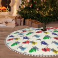 thumbnail image 6 of Rocae Cartoon Sea Turtle for Christmas Tree Skirt with Pom Pom Trim for Holiday Party for Holiday Home Decor Indoor Outdoor-48", 6 of 7