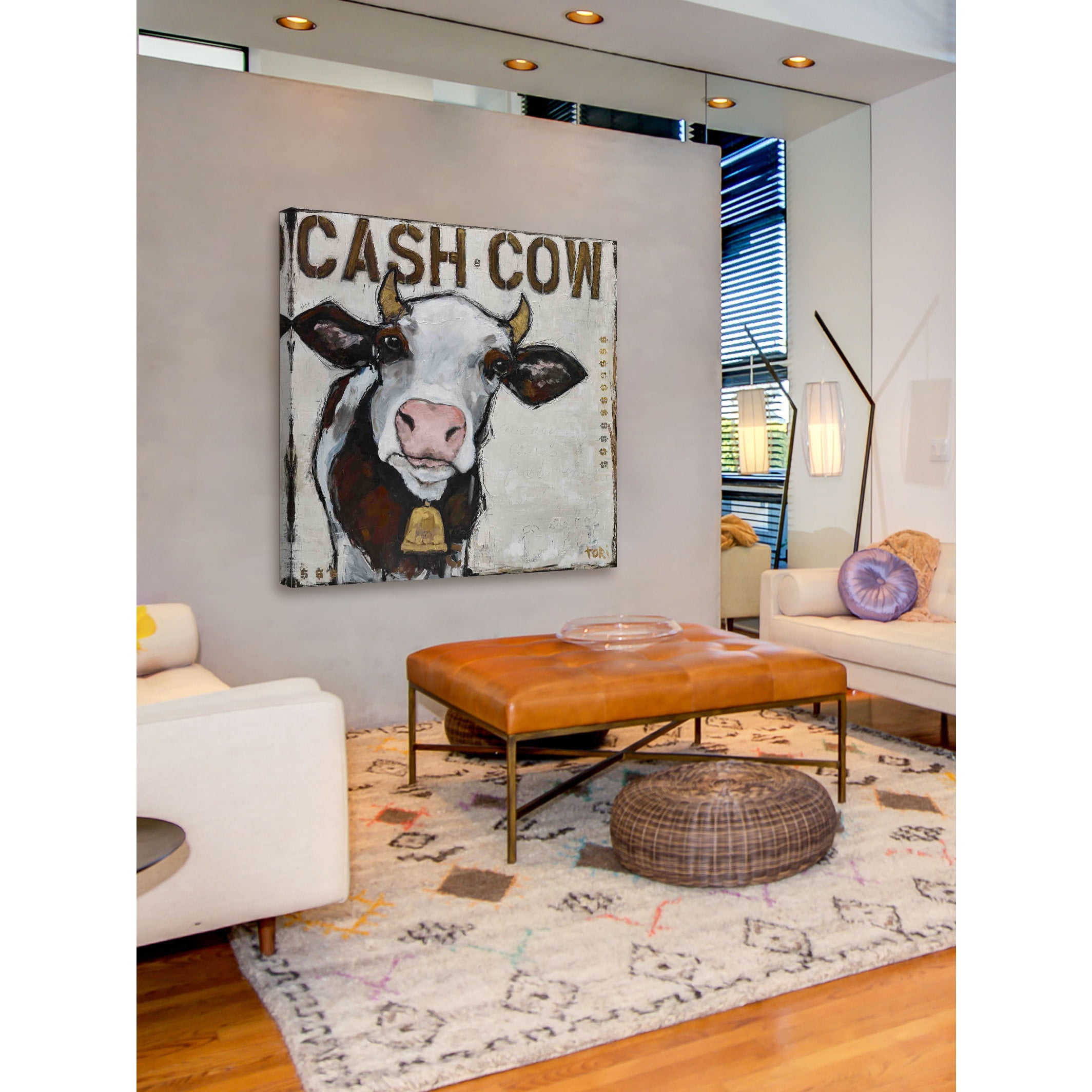 Marmont Hill "Cash Cow" by Tori Campisi Painting Print on Canvas