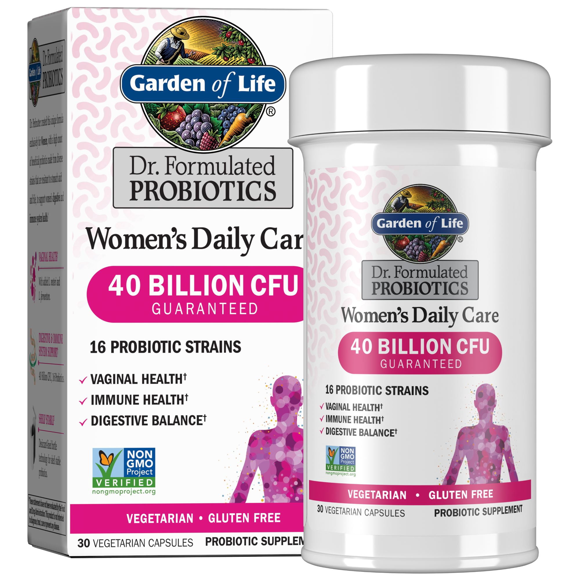 Garden of Life Dr. Formulated Women’s Health Daily Probiotics Vitamins for Digestive Gut Health and Immune Support, 30 Count​