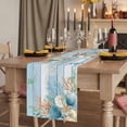 thumbnail image 2 of Table Runners 70 Inches Long Dress Scarves, Blue Beach Coastal Farmhouse Coffee/Dining/Kitchen Table Decor, Holiday Table Runner, Summer Nautical Coral Shell Botanical Vintage 13x70 Inch, 2 of 9