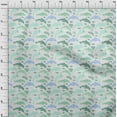 thumbnail image 4 of oneOone Silk Tabby Dusty Teal Green Fabric Beach Dolphin With Dot Texture Craft Projects Decor Fabric Printed By The Yard 42 Inch Wide, 4 of 4