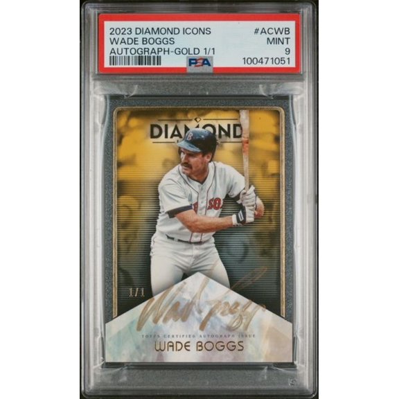 Collectible 2023 Topps Diamond Icons Gold #ACWB Wade Boggs PSA 9 MINT Auto 1/1 Boston Red Sox Baseball Card