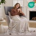 thumbnail image 3 of Joyfy Soft Linen Leopard Fleece Throw Blanket 50x60 Inches, 280GSM Cozy Cute Blanket for Couch - Aesthetic Home Room Decor and Gift for Women, Mom, Girls, 3 of 8