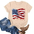 thumbnail image 4 of Sexlip Womens Swimsuit Set Watercolor Flag Print Cover Up Design Crew Neck Short Sleeve Casual Silhouette Sun Protection Fabric for Beach Wear Beige XXL, 4 of 4