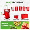 thumbnail image 5 of NutriChef 5-in-1 Cheese Grater & Shredder – Kitchen Grater with 5 Interchangeable Blades for Thin, Thick, Julienne, Wavy & Straight Cuts, Hand Crank, Suction Base & Storage Container (Red), 5 of 5