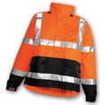 thumbnail image 3 of High Visibility Rain Jacket with hood, Polyester, Class 3 R, Orange, XL, 3 of 4