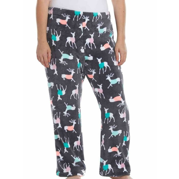 SO - SO Junior Womens Gray Deer Print Plush Lounge Sleep Pants Pajama Bottoms XL - Walmart.com