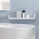 thumbnail image 3 of Estantes de baño de plástico blanco para montaje en pared, estantes de pared flotantes con ventosa en forma de U, suministros de ducha (grandes), 3 of 5