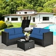 thumbnail image 3 of Patiojoy 8-Piece Outdoor Rattan Sectional Loveseat Couch Conversation Sofa Set with Storage Box &Coffee Table Navy, 3 of 6