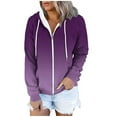 thumbnail image 4 of Ashirexll Zip Up Hoodie Women, Winter Tops for Women, Stylish Printed Long Sleeve Blouse with Pocket, 4 of 4