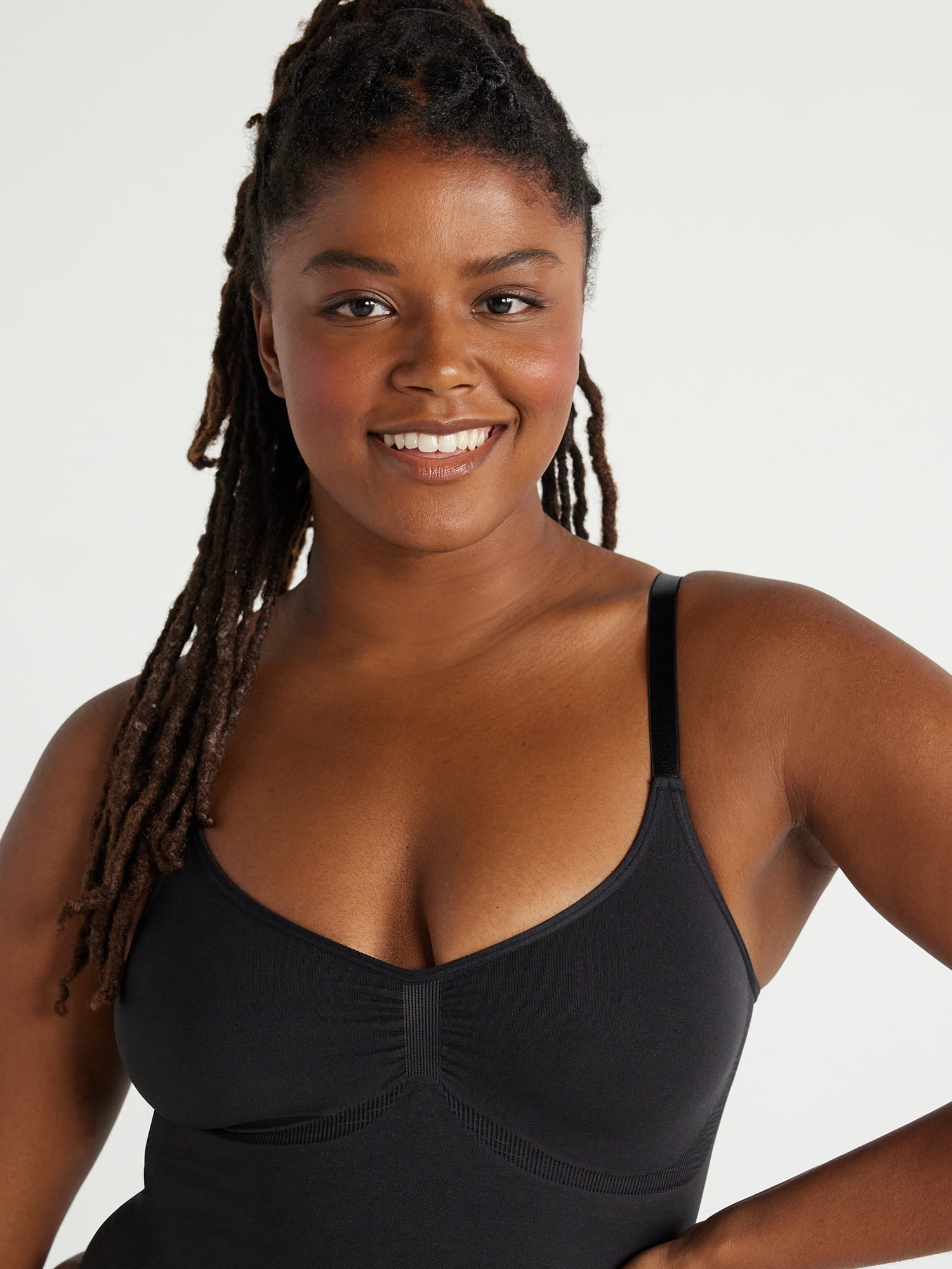 Joyspun Women's Seamless Sculpting Thong Bodysuit, Sizes S-XXXL