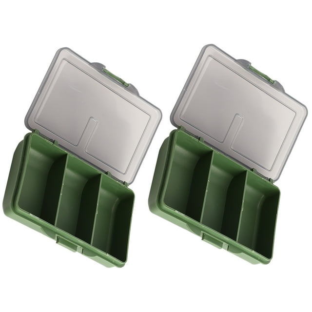 2Pcs Mini PP Storage Box Case for Fishing Tackle Accessories, Bait Storage Organizer, Thicker Plastic Hooks