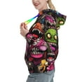 thumbnail image 2 of Salouo Monstrous Cartoon Characters Pattern Hoodie Sweatshirts for Women, Autumn Pullover Hoodie Workout Sweat Women's Long Sleeve Preppy Sweatshirts-Small, 2 of 7