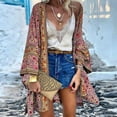 thumbnail image 2 of SHCKE Womens Cardigan Beach Summer Cover Up Tops Summer Tops Loose Cardigan Beach Swim Cover up Blouse Open Front Beach Blouse Top, 2 of 2
